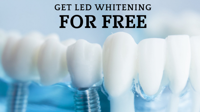 Get your implant at Diente Sano dental clinic and receive a complementary LED professional teeth whitening. 